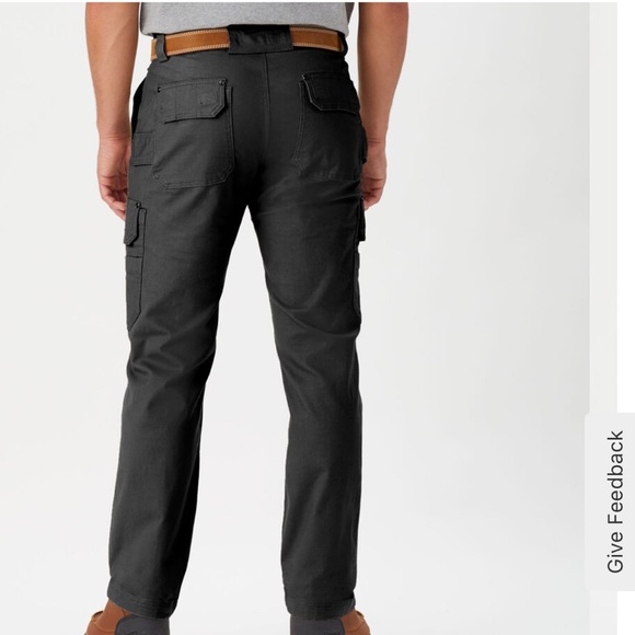 Duluth Trading Co Men’s Black Fire Hose Slim Fit Cargo Pants 36x32 Soft Black - Picture 2 of 14
